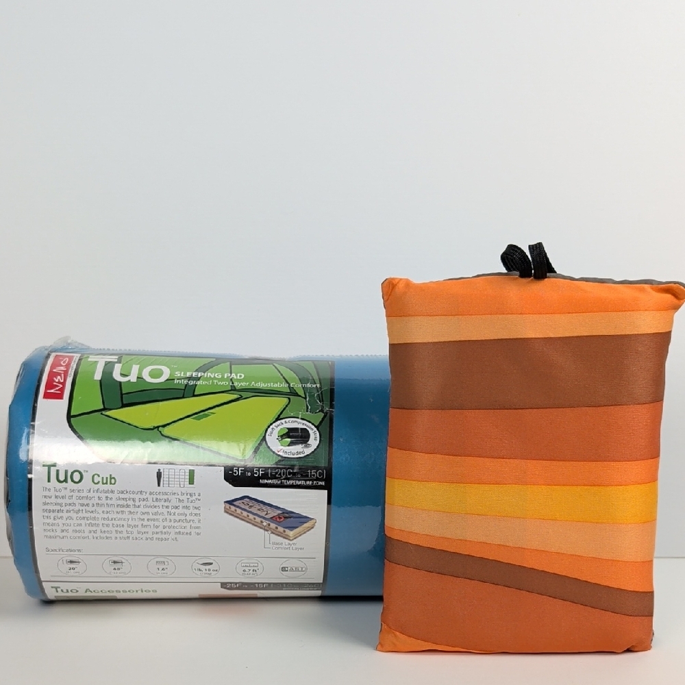Cub Orange Striped Camping Pillow by
